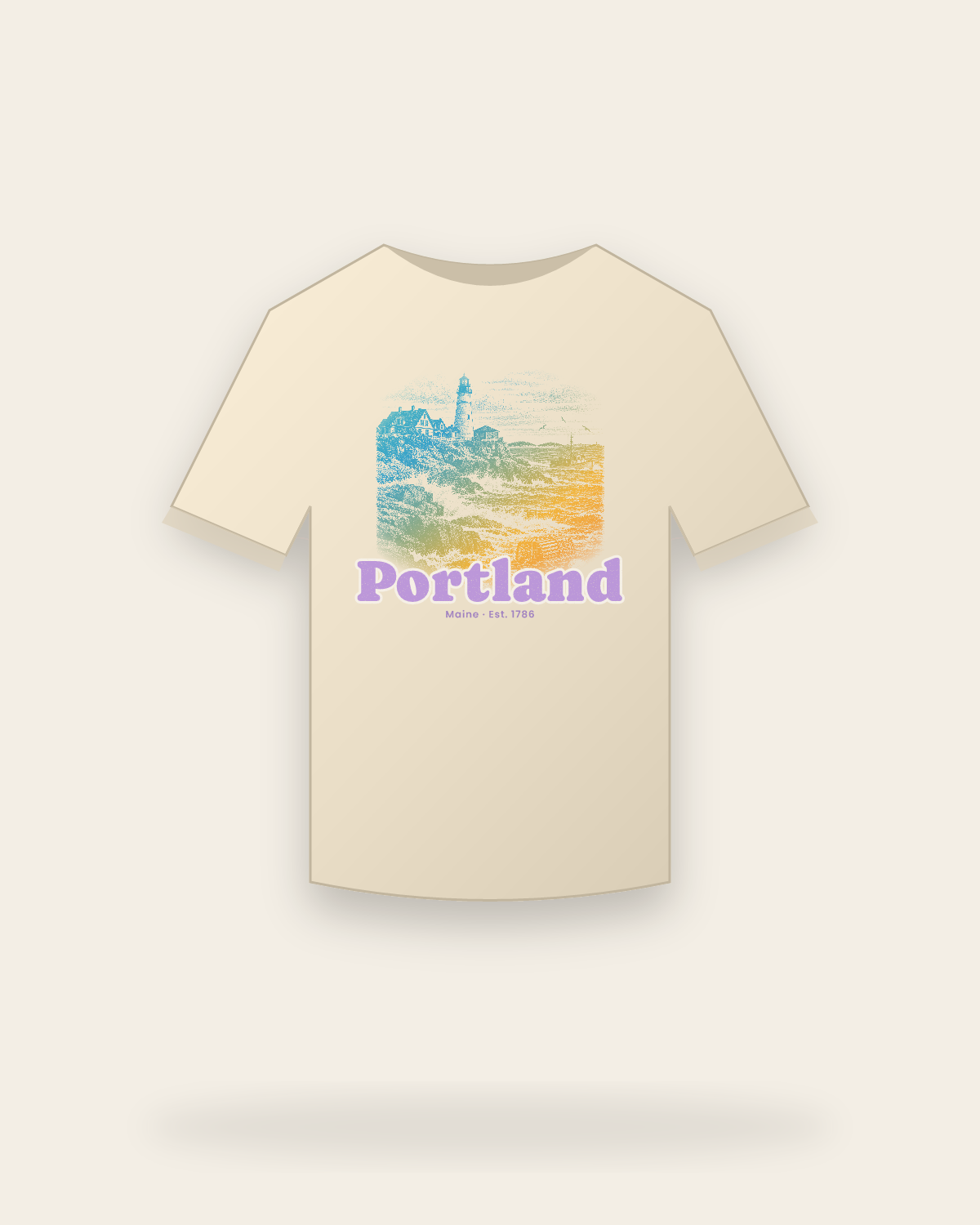 Portland Portland Head Light Classic Tee in Natural