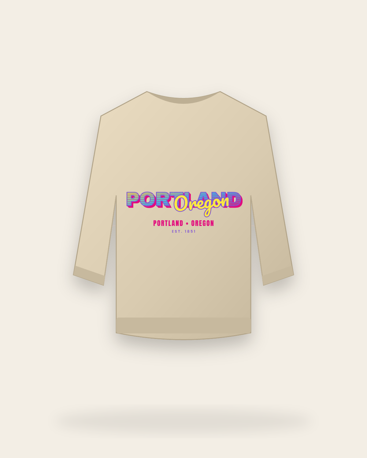 Portland Music TV Crewneck Sweatshirt in Sand