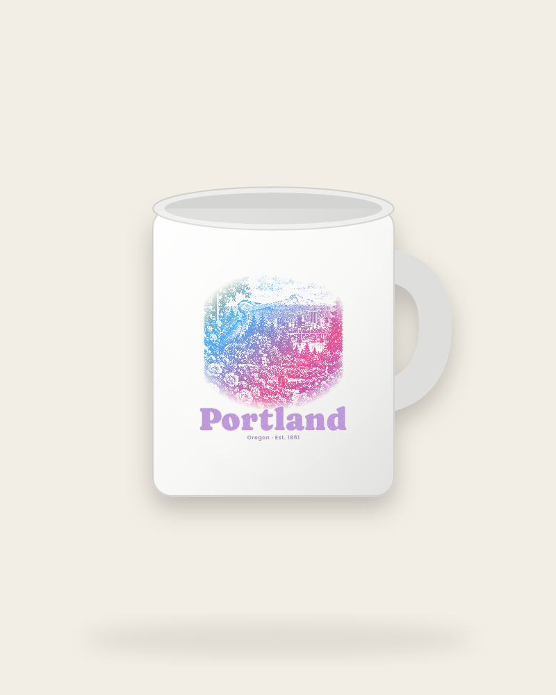 Portland Rose City Heron Ceramic Mug 11oz