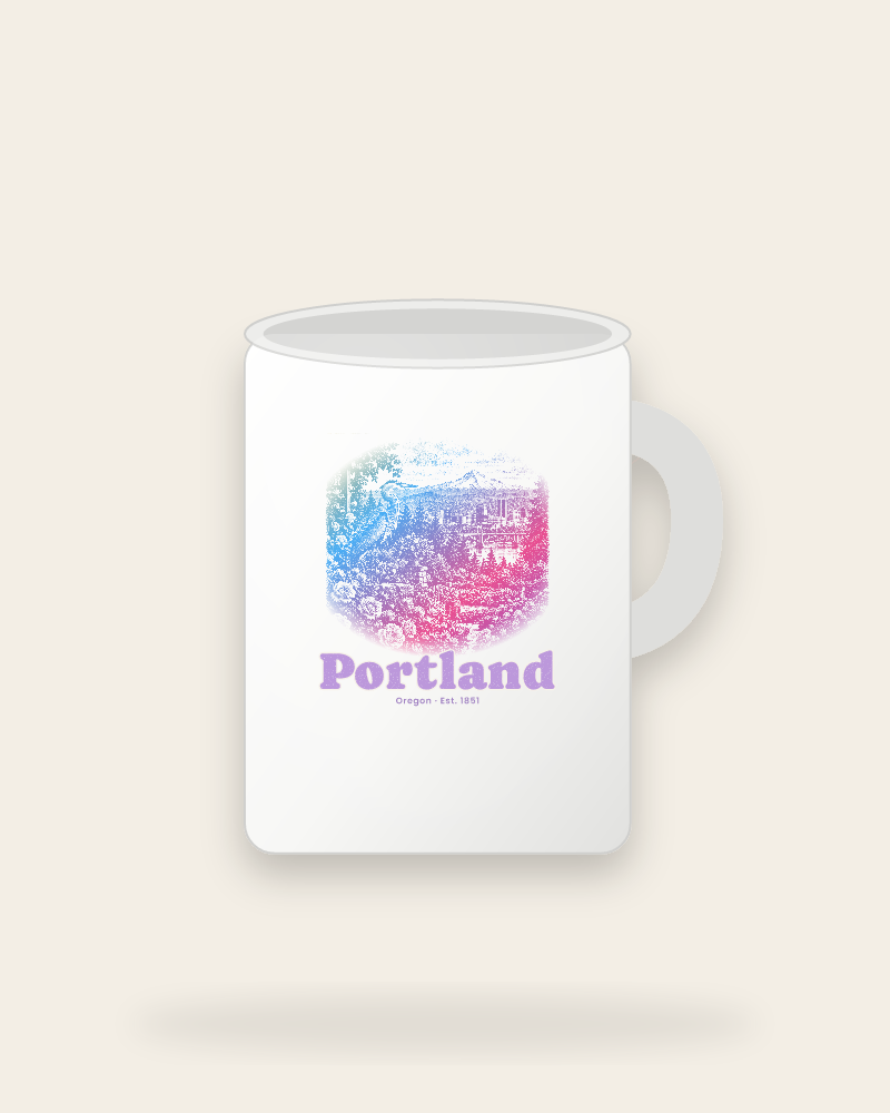 Portland Rose City Heron Ceramic Mug 15oz