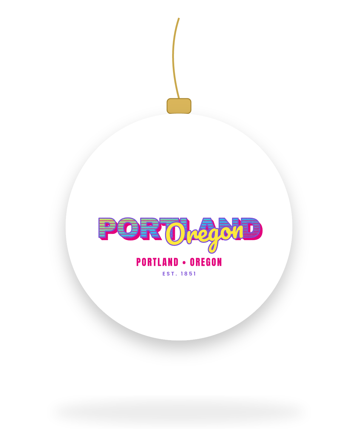 Portland Music TV Ceramic Ornament in White