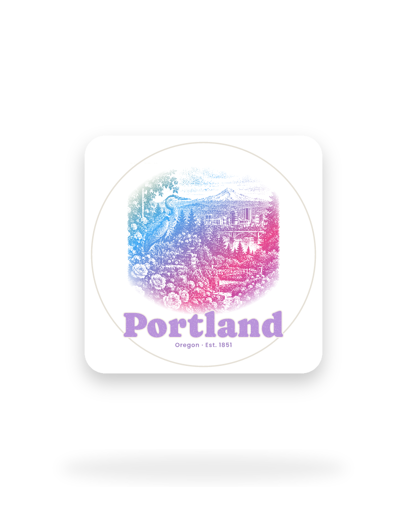 Portland Rose City Heron Kiss-Cut Sticker