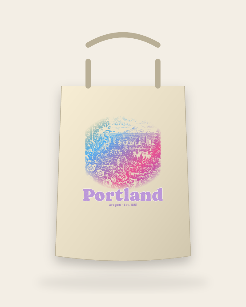 Portland Rose City Heron Canvas Tote