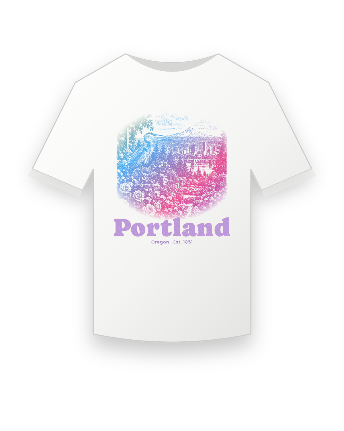 Portland Rose City Heron Youth Tee in White