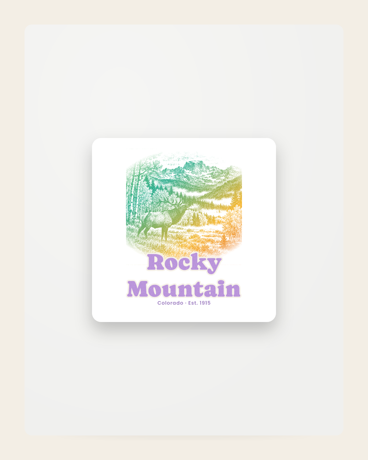 Rocky Mountain Bugling Elk Fridge Magnet in White