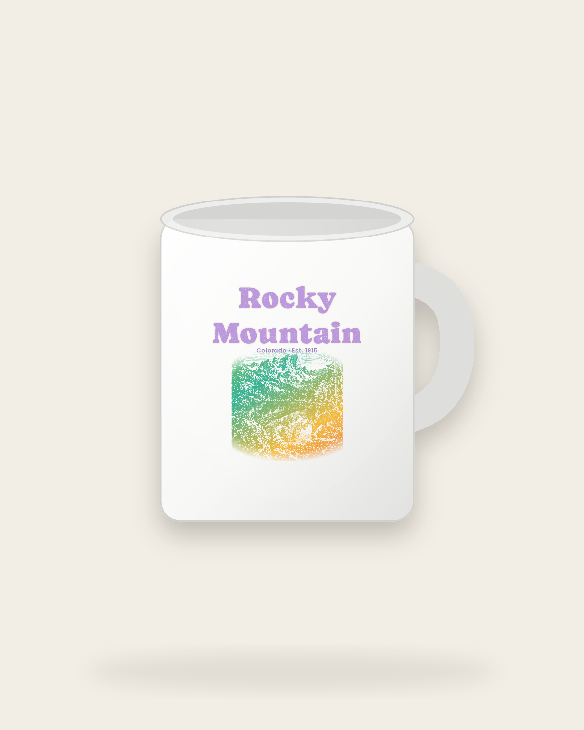 Rocky Mountain Bear Lake Ceramic Mug 11oz in White