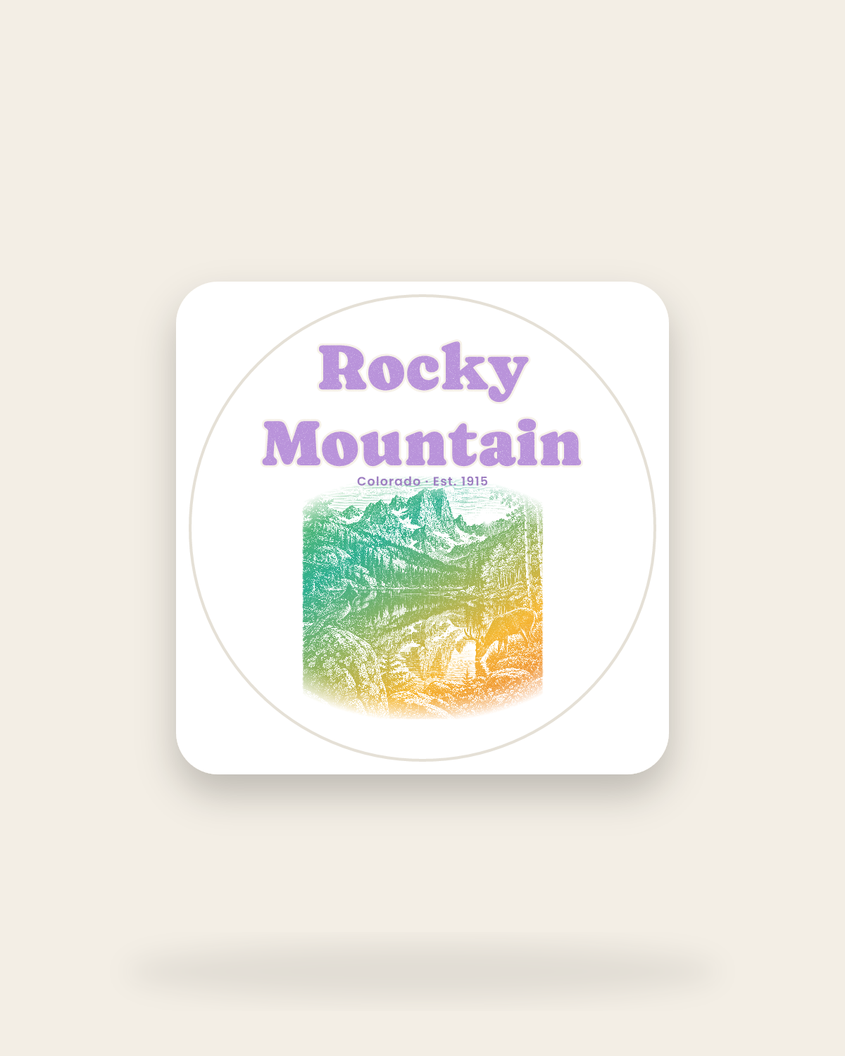 Rocky Mountain Bear Lake Kiss-Cut Sticker in White
