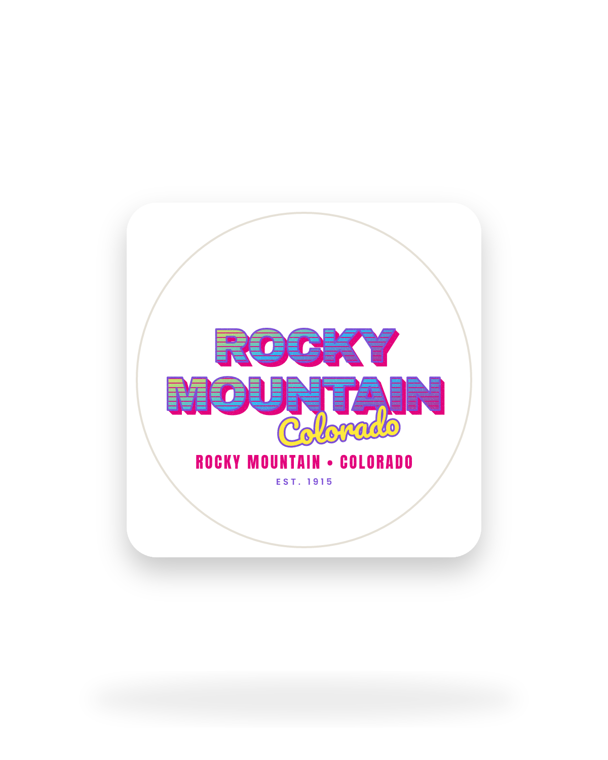 Rocky Mountain Music TV Kiss-Cut Sticker in White