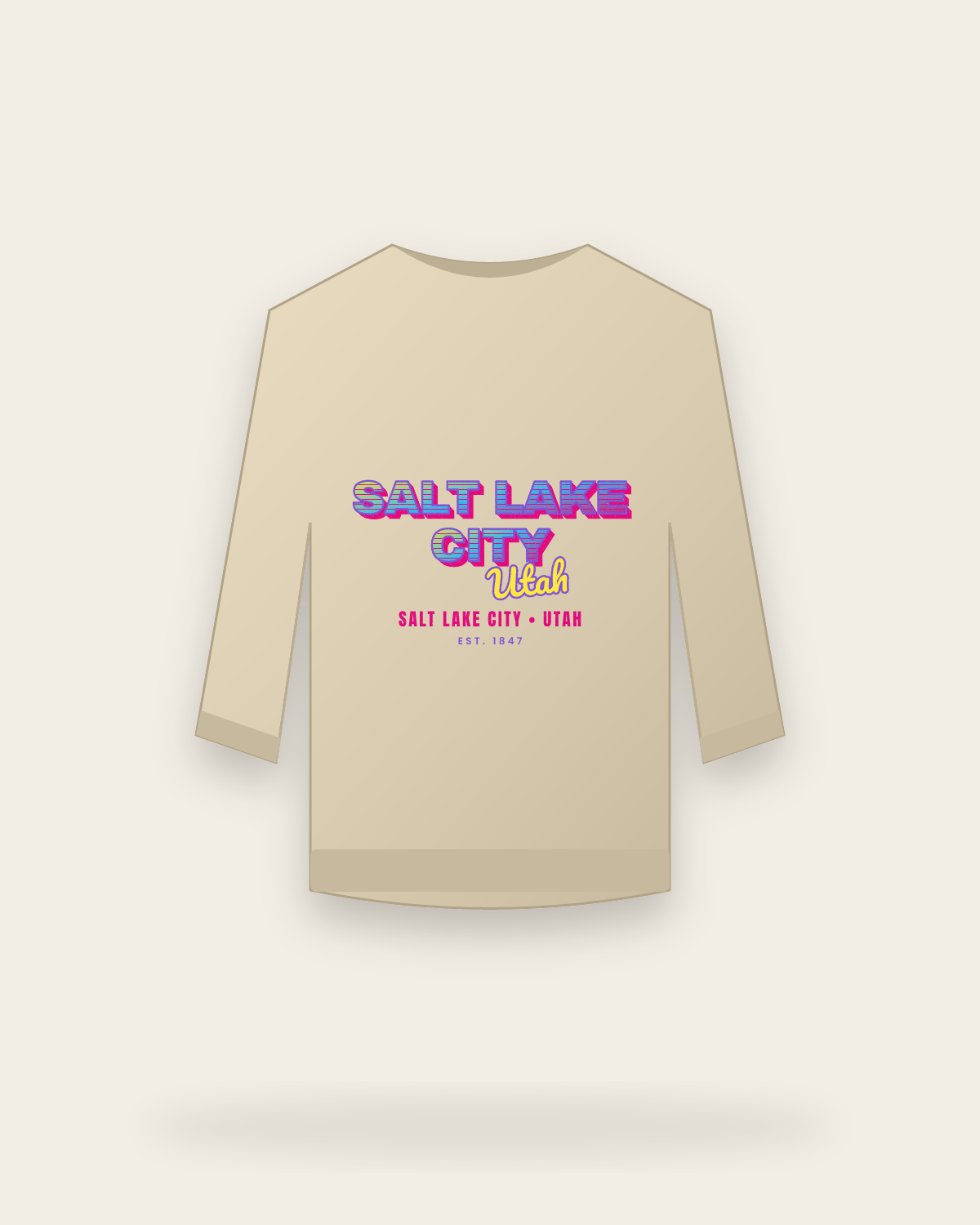 Salt Lake City Music TV Crewneck Sweatshirt in Sand