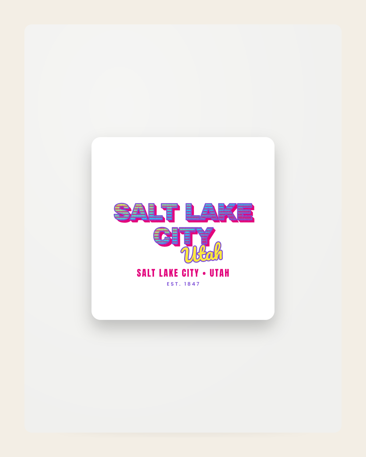 Salt Lake City Music TV Fridge Magnet in White