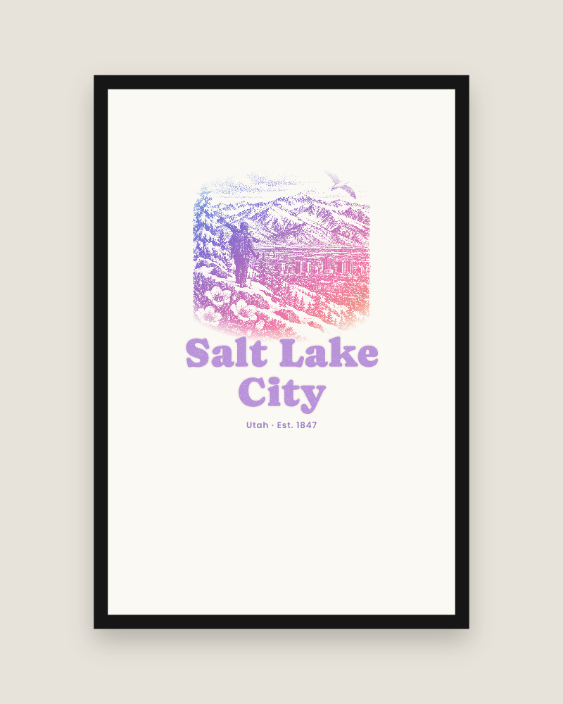 Salt Lake City Wasatch Winter Matte Poster