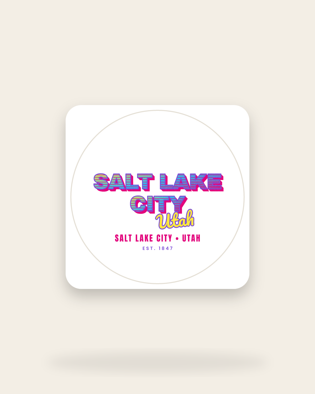 Salt Lake City Music TV Kiss-Cut Sticker in White