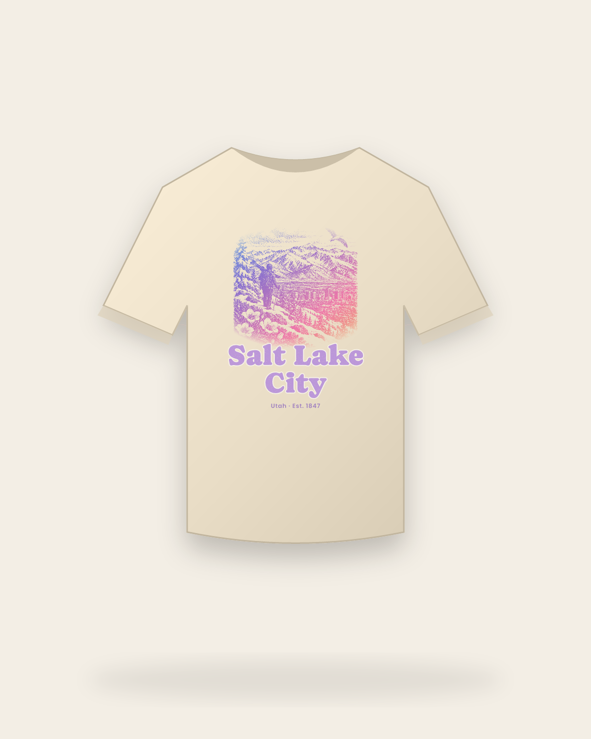 Salt Lake City, UT Wasatch Winter Classic Tee in Natural