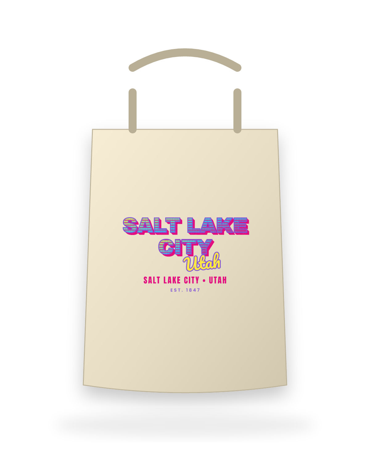 Salt Lake City Music TV Canvas Tote in Beige