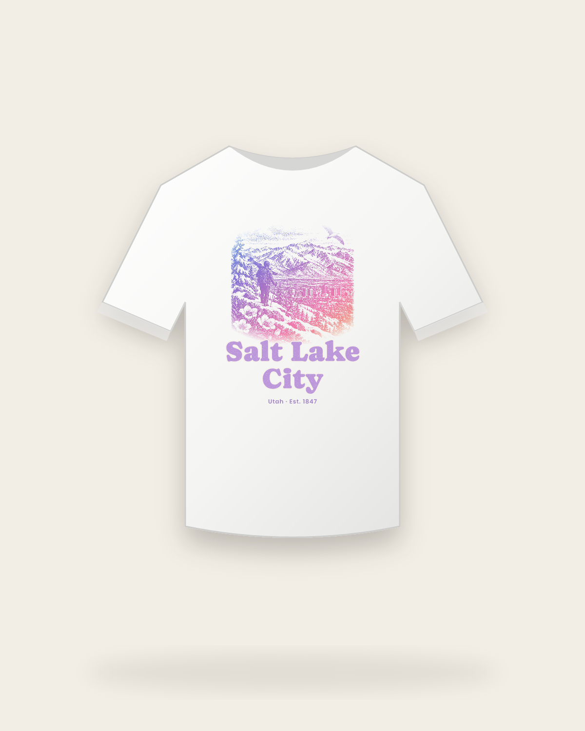 Salt Lake City Wasatch Winter Youth Tee in White