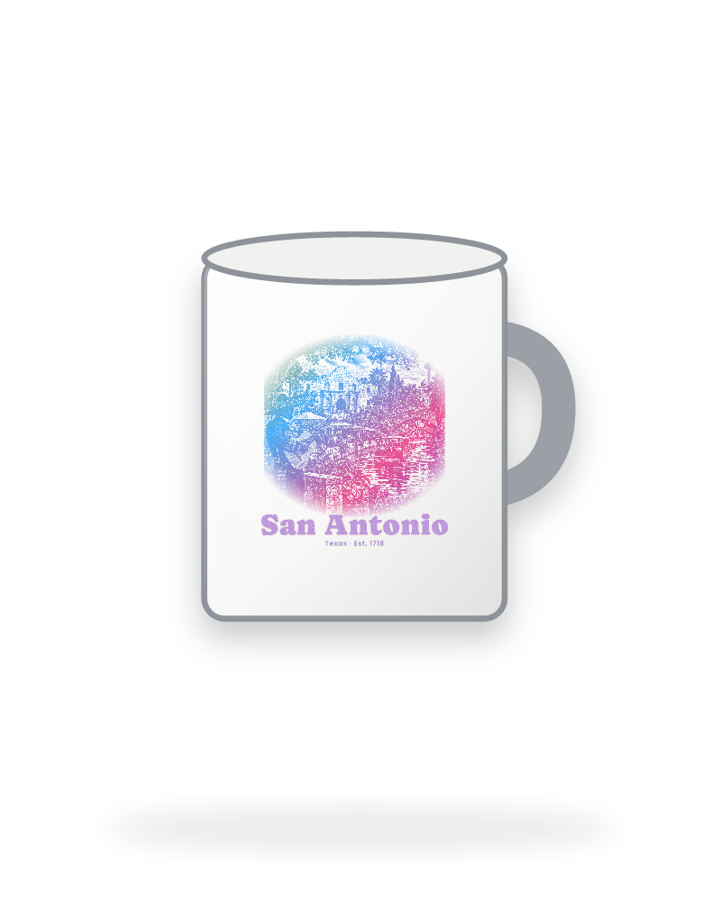 San Antonio Mission & River Walk Enamel Camp Mug