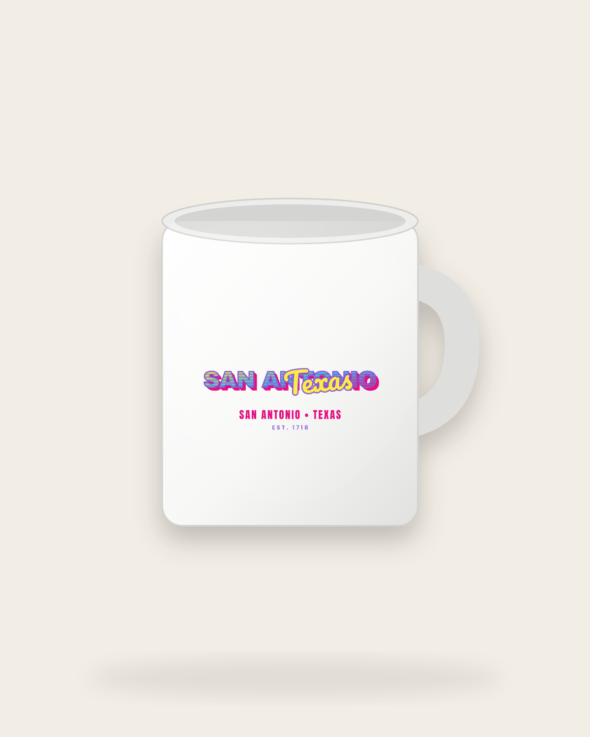 San Antonio Music TV Ceramic Mug 11oz in White