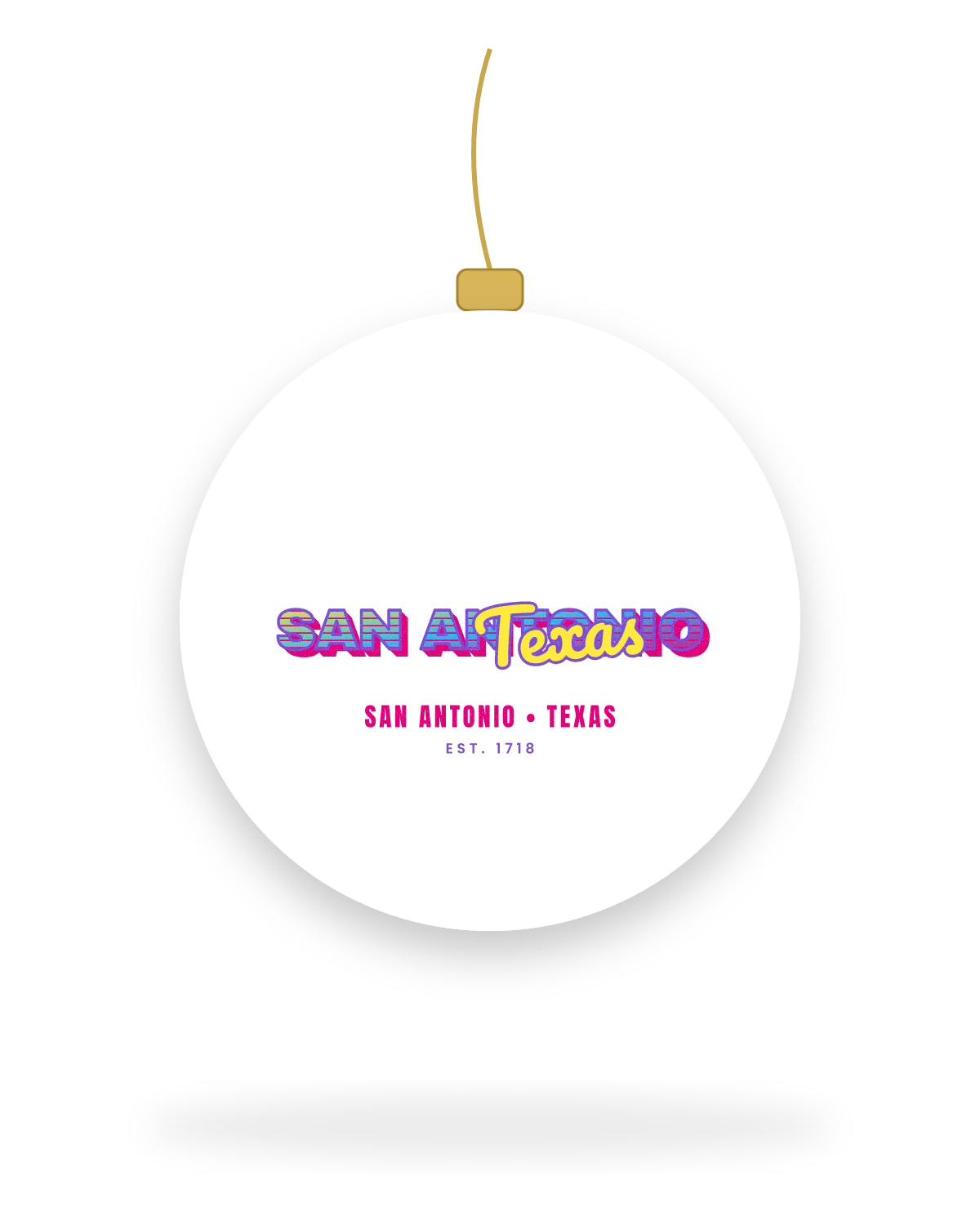 San Antonio Music TV Ceramic Ornament in White