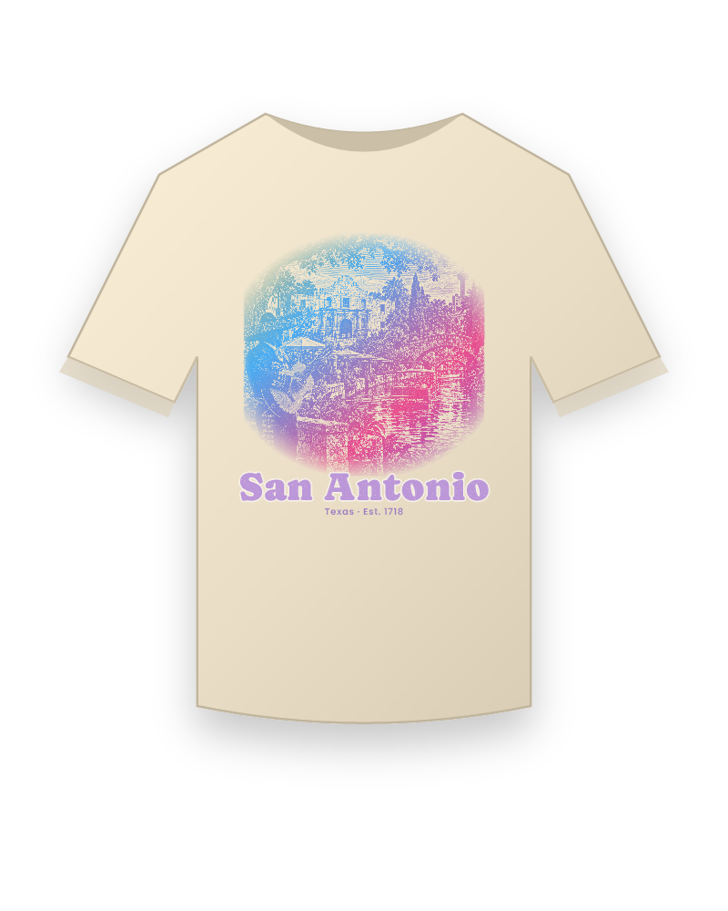 San Antonio Mission & River Walk Organic Cotton Tee