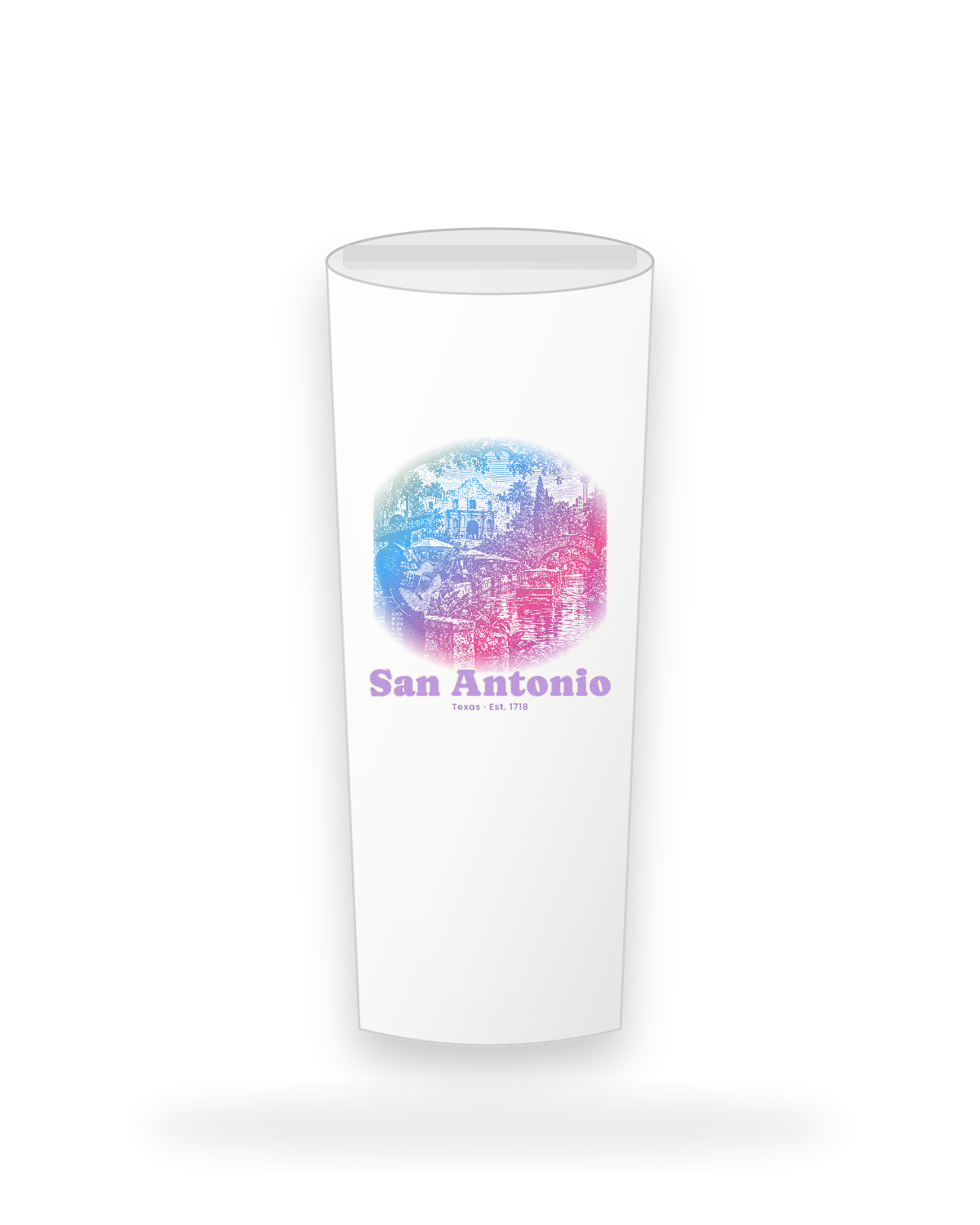 San Antonio Mission & River Walk Insulated Tumbler 20oz in White