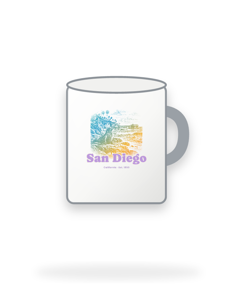 San Diego La Jolla Cove Enamel Camp Mug