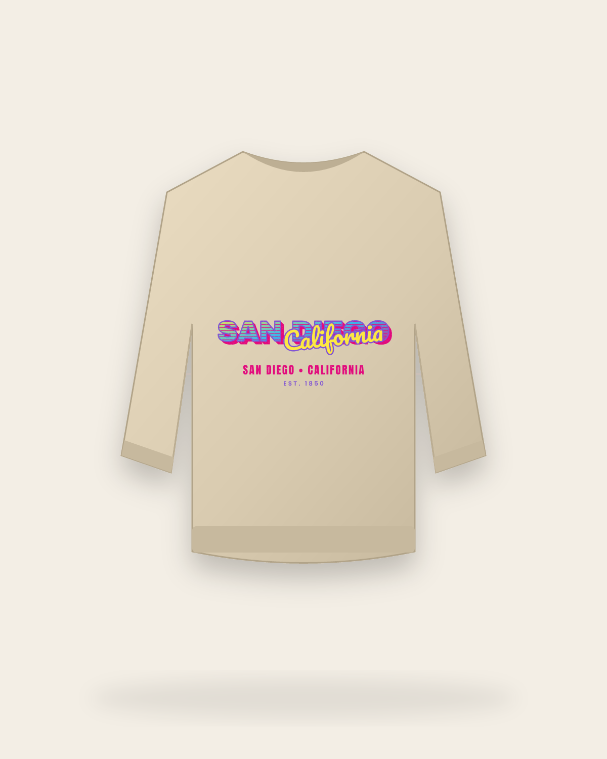 San Diego Music TV Crewneck Sweatshirt in Sand