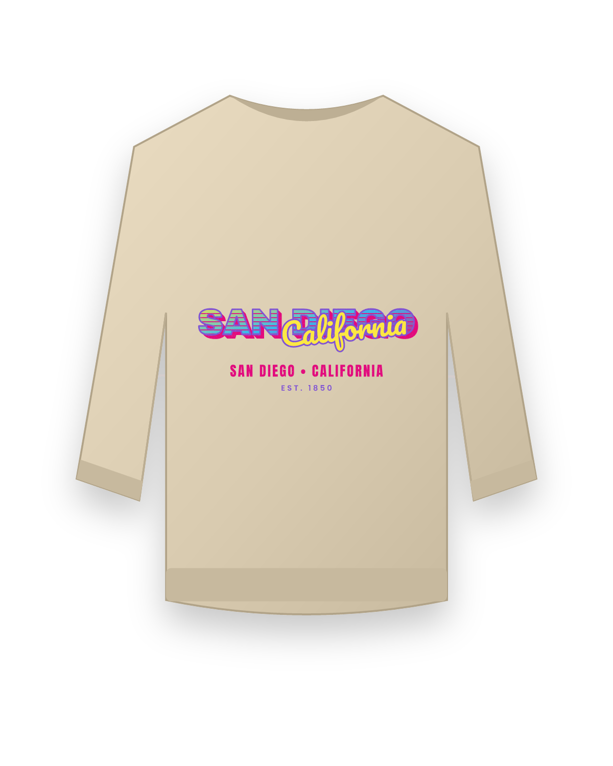 San Diego Music TV Crewneck Sweatshirt in Sand