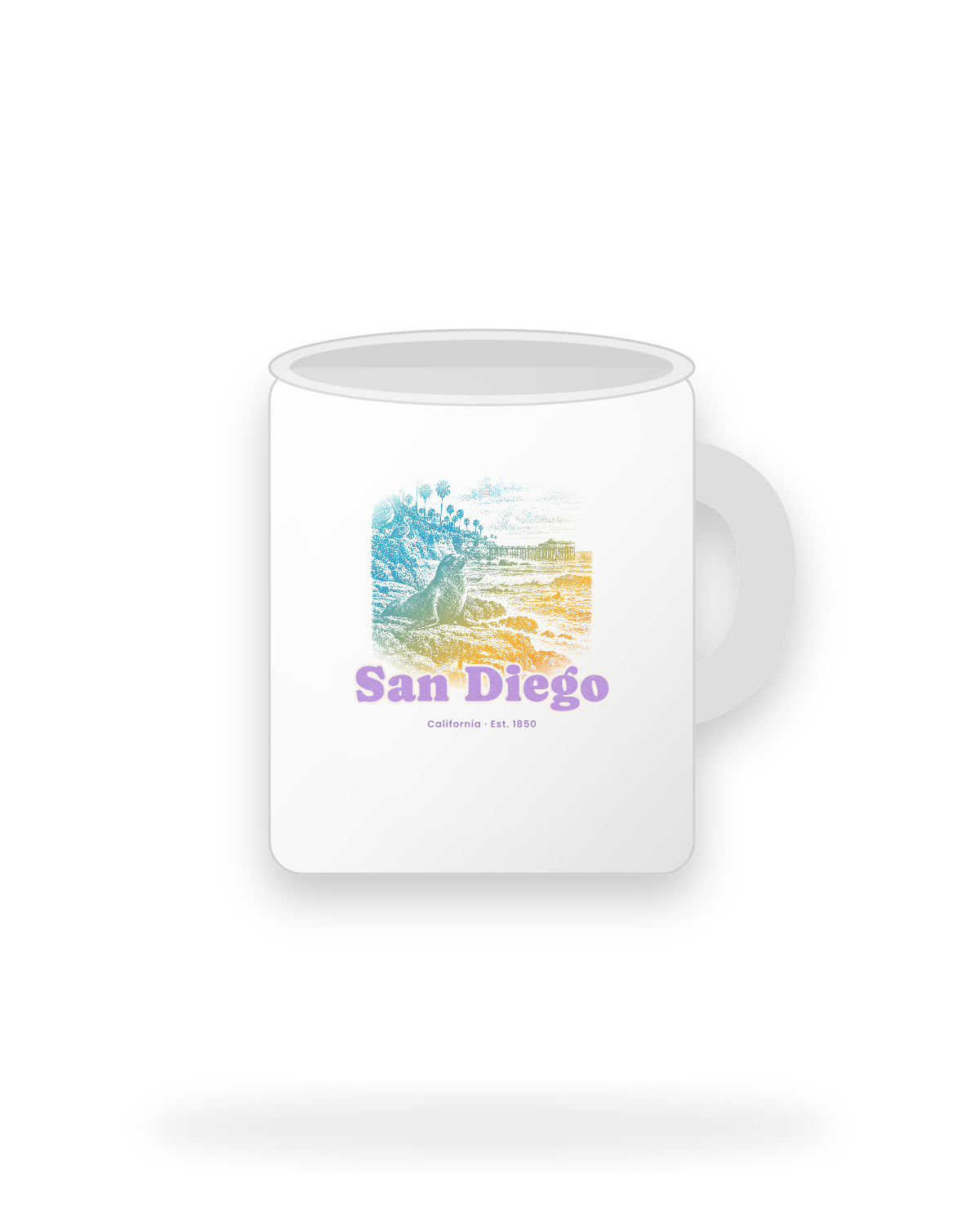 San Diego La Jolla Cove Ceramic Mug 11oz in White
