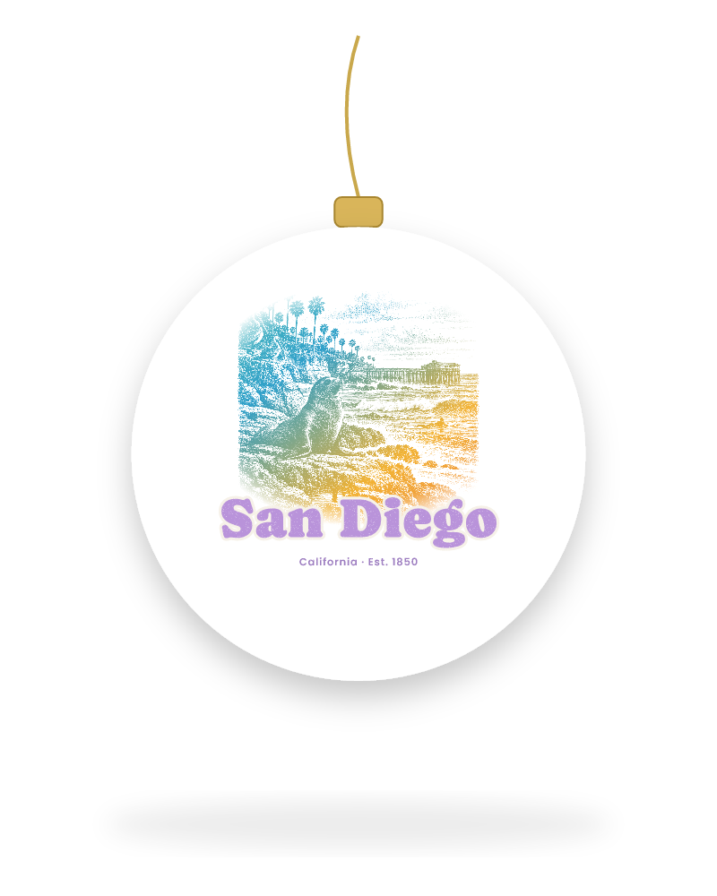 San Diego La Jolla Cove Ceramic Ornament
