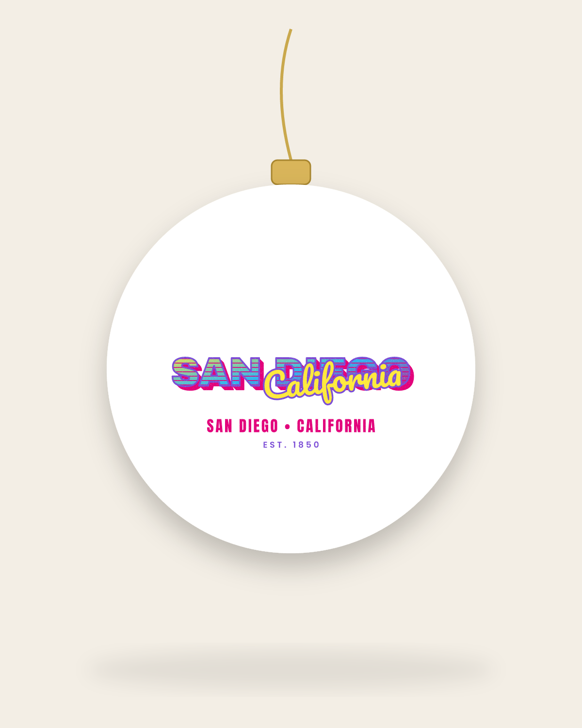 San Diego Music TV Ceramic Ornament in White
