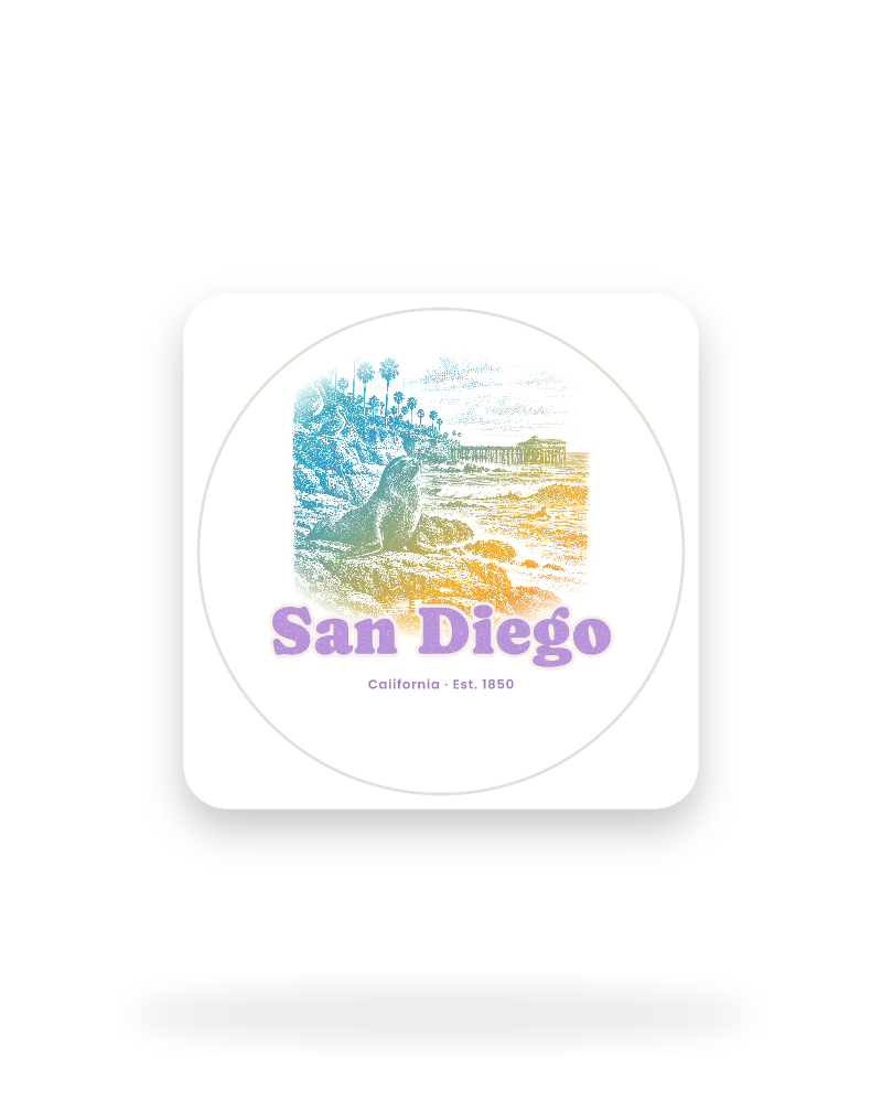 San Diego La Jolla Cove Kiss-Cut Sticker