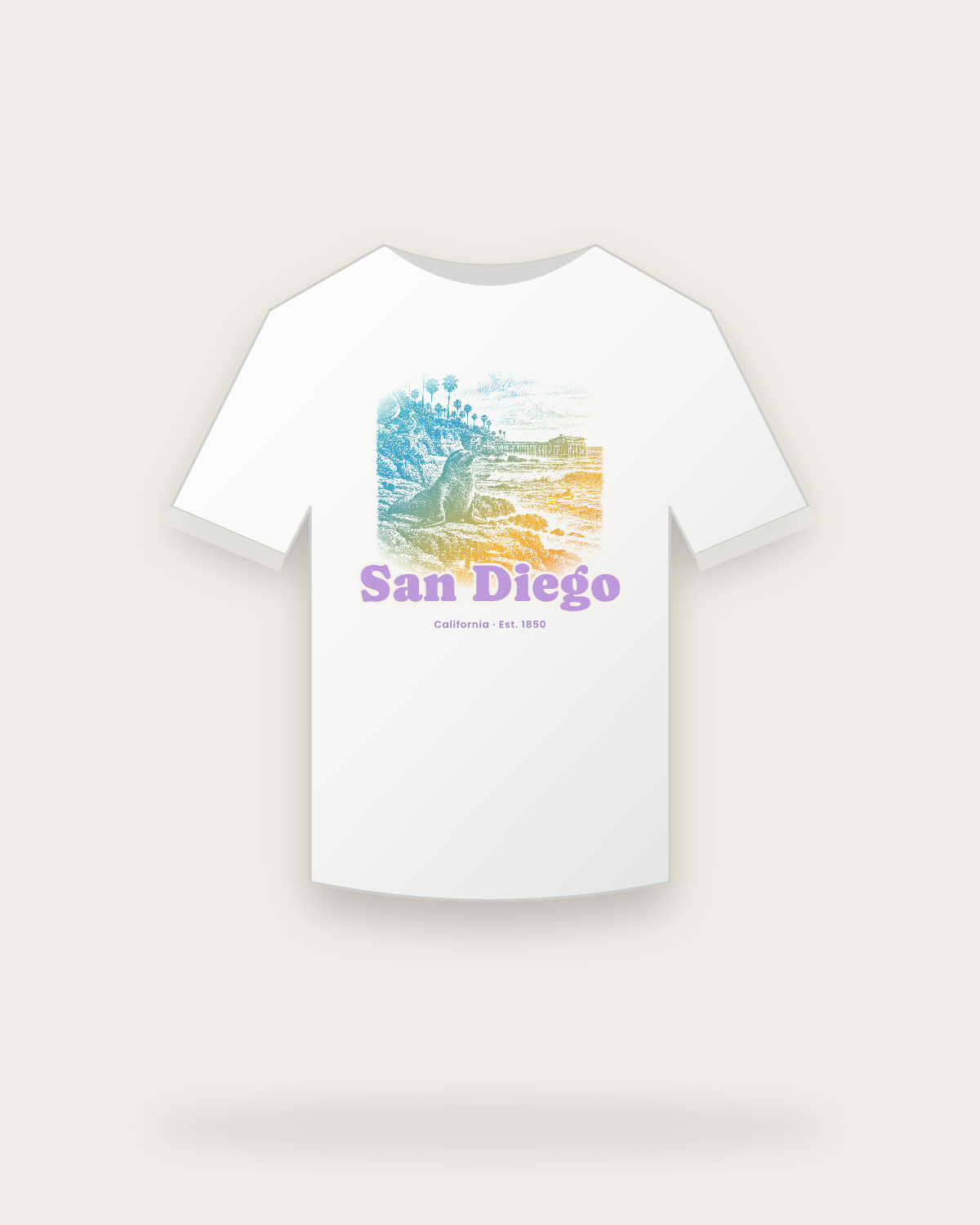 San Diego La Jolla Cove Youth Tee in White