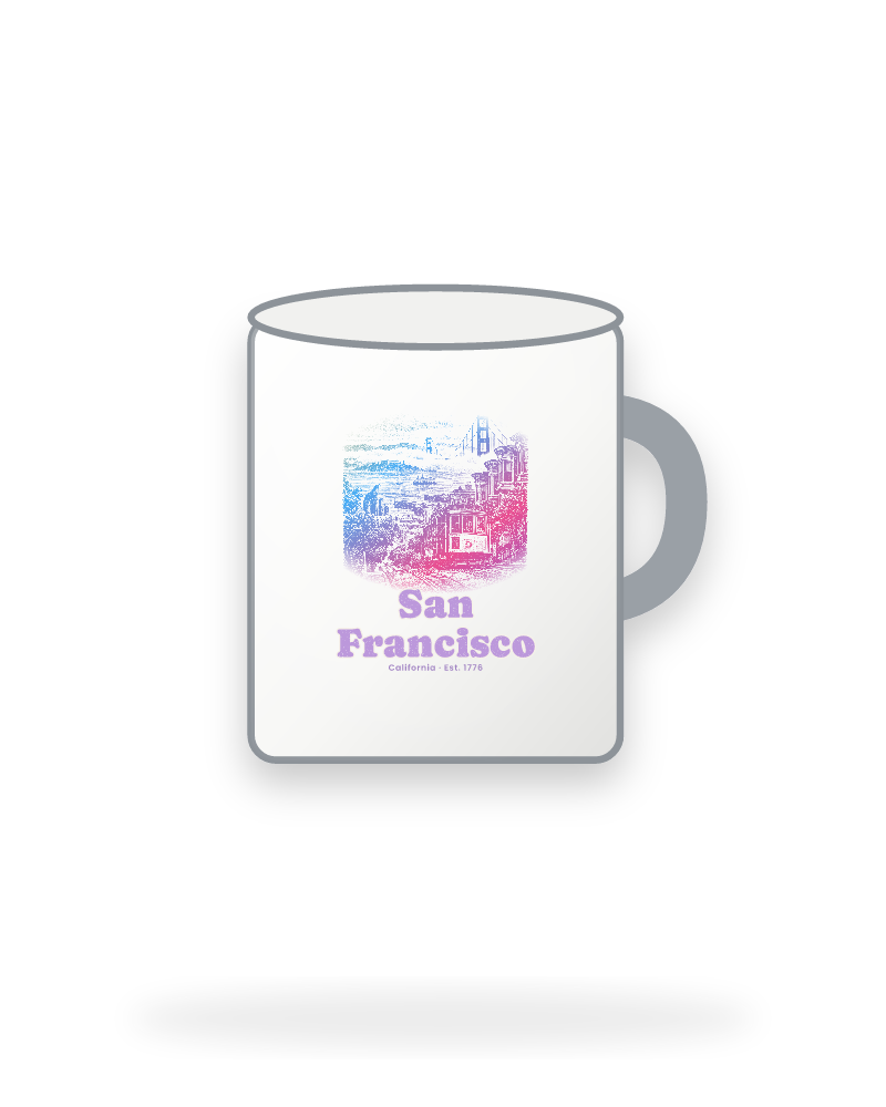 San Francisco Cable Car Hill Enamel Camp Mug
