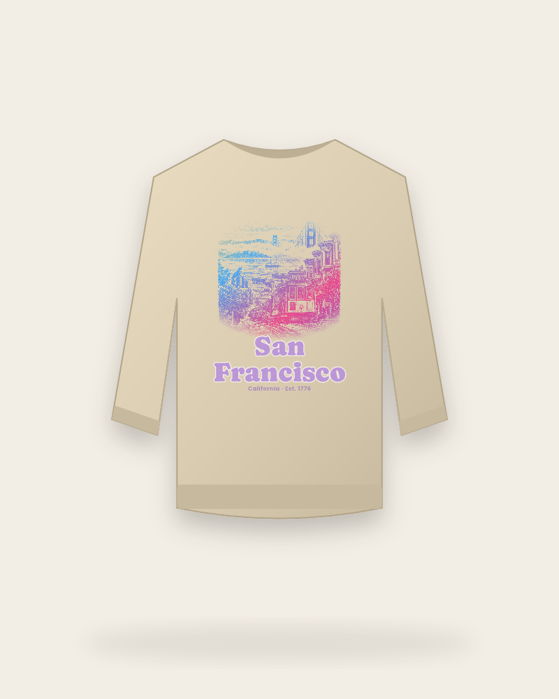 San Francisco Cable Car Hill Crewneck Sweatshirt