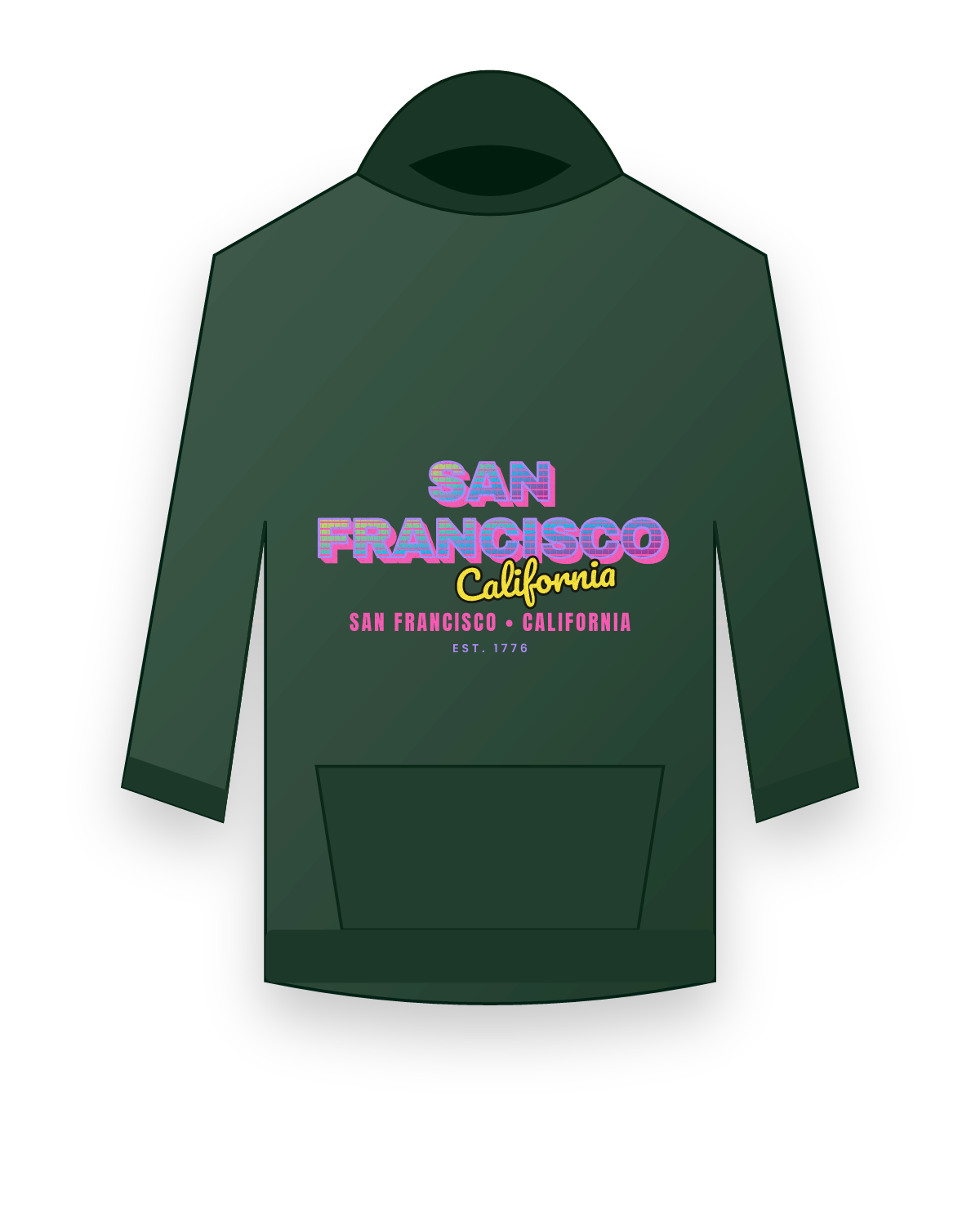 San Francisco Music TV Hooded Sweatshirt in Forest Green
