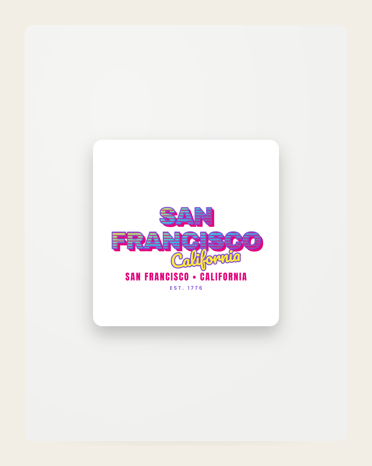 San Francisco Music TV Fridge Magnet in White