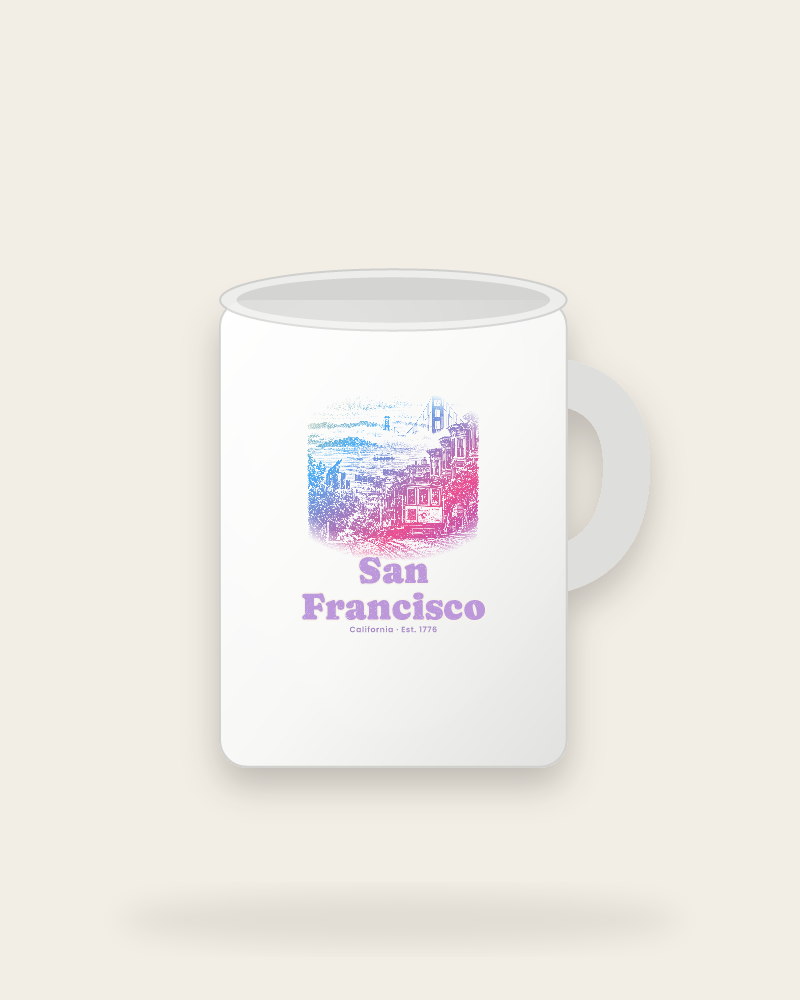 San Francisco Cable Car Hill Ceramic Mug 15oz