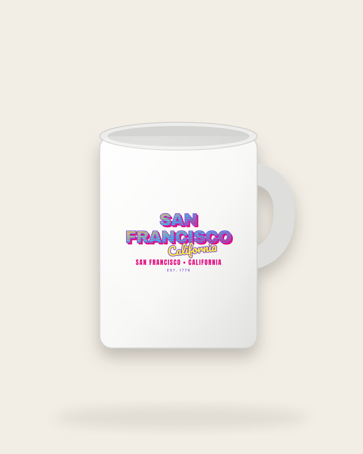 San Francisco Music TV Ceramic Mug 15oz in White