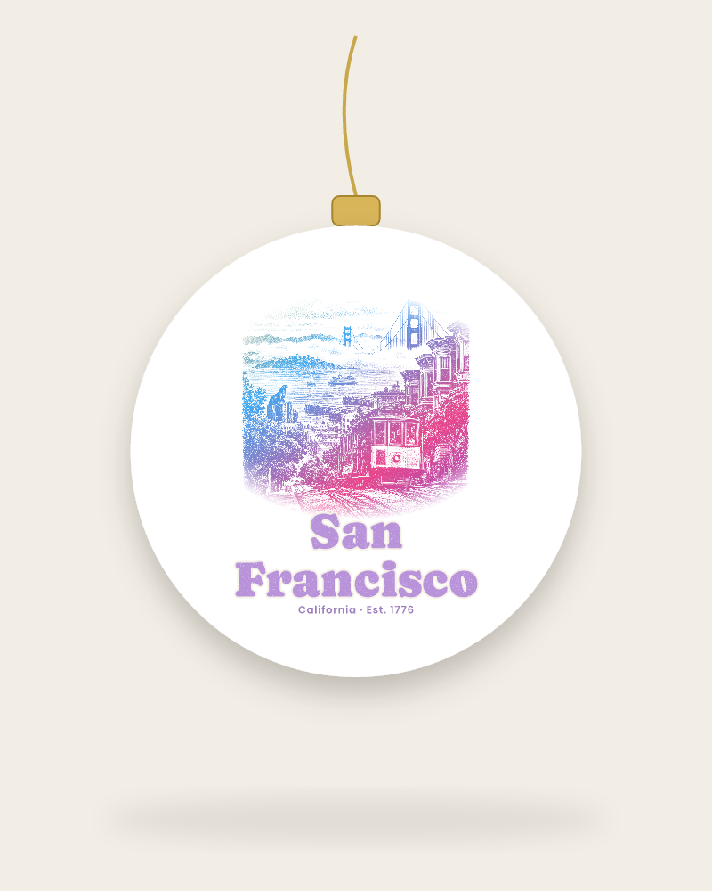San Francisco Cable Car Hill Ceramic Ornament