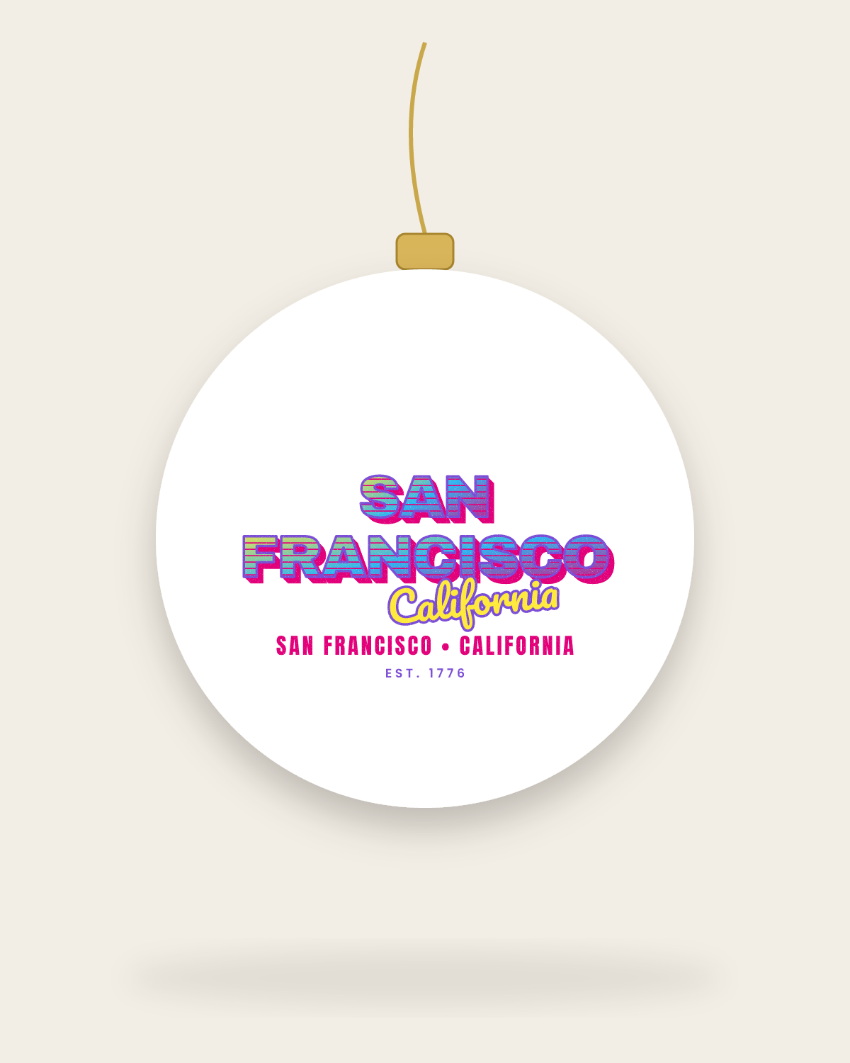 San Francisco Music TV Ceramic Ornament in White