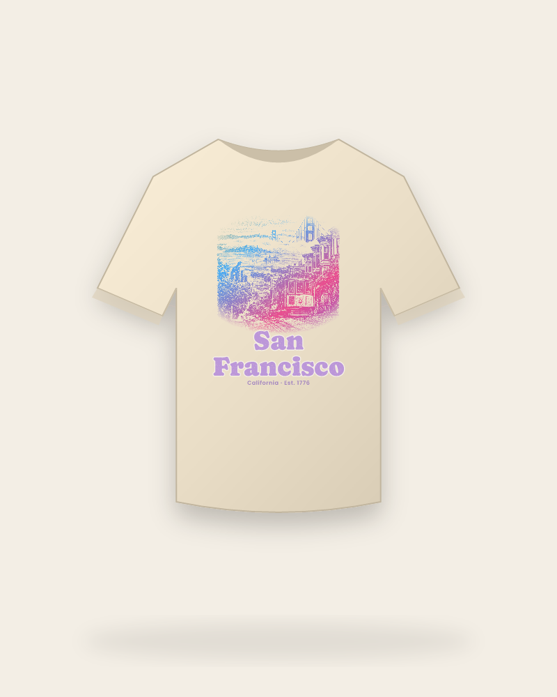 San Francisco Cable Car Hill Organic Cotton Tee