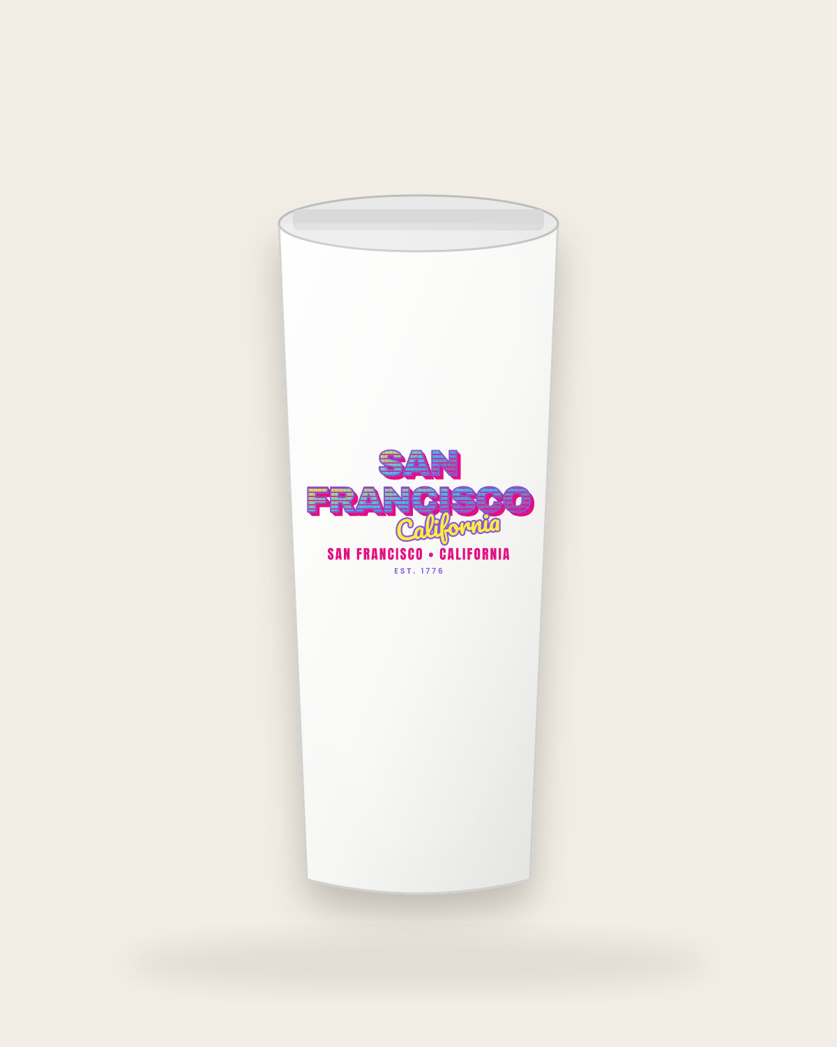San Francisco Music TV Insulated Tumbler 20oz in White