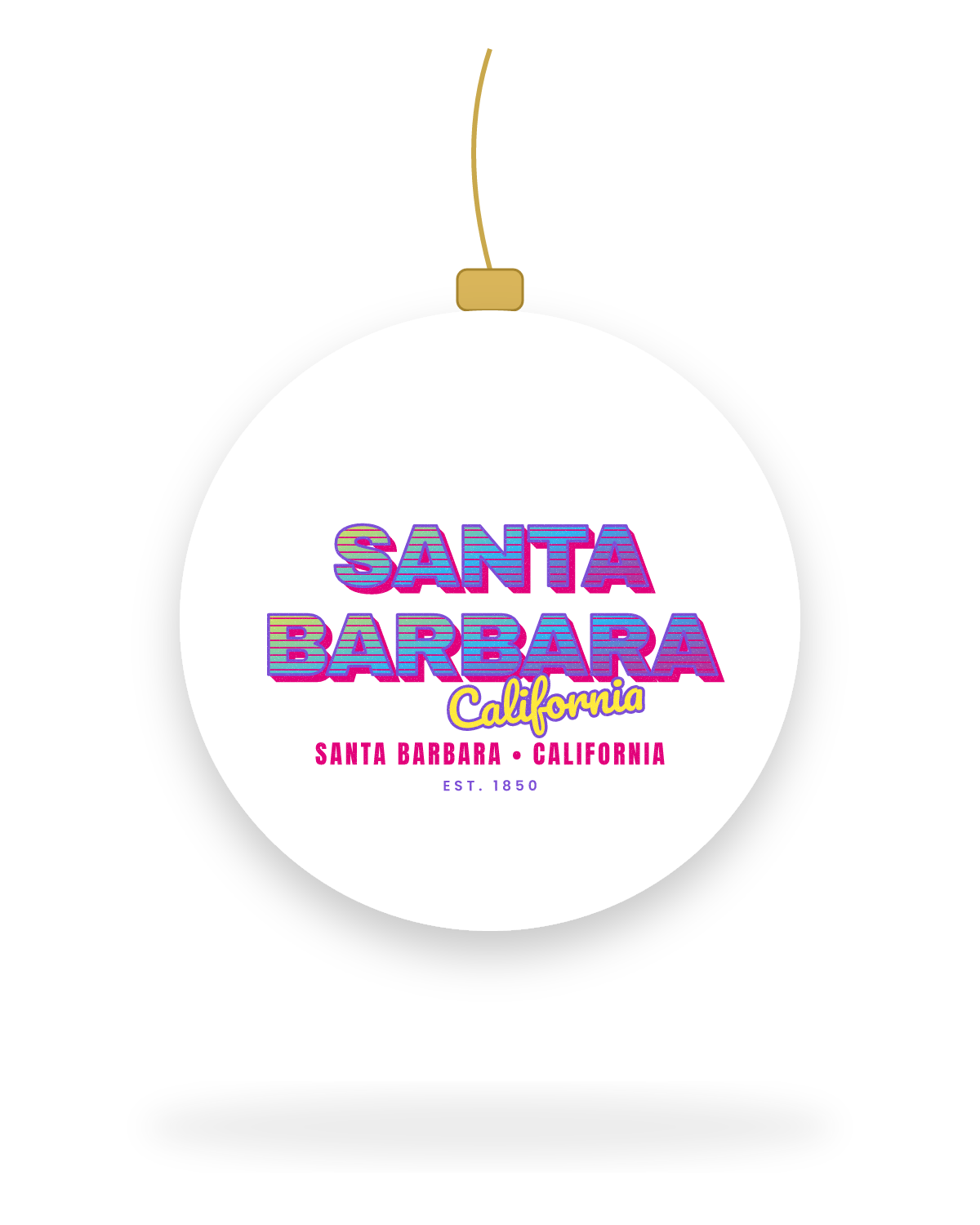 Santa Barbara Music TV Ceramic Ornament in White
