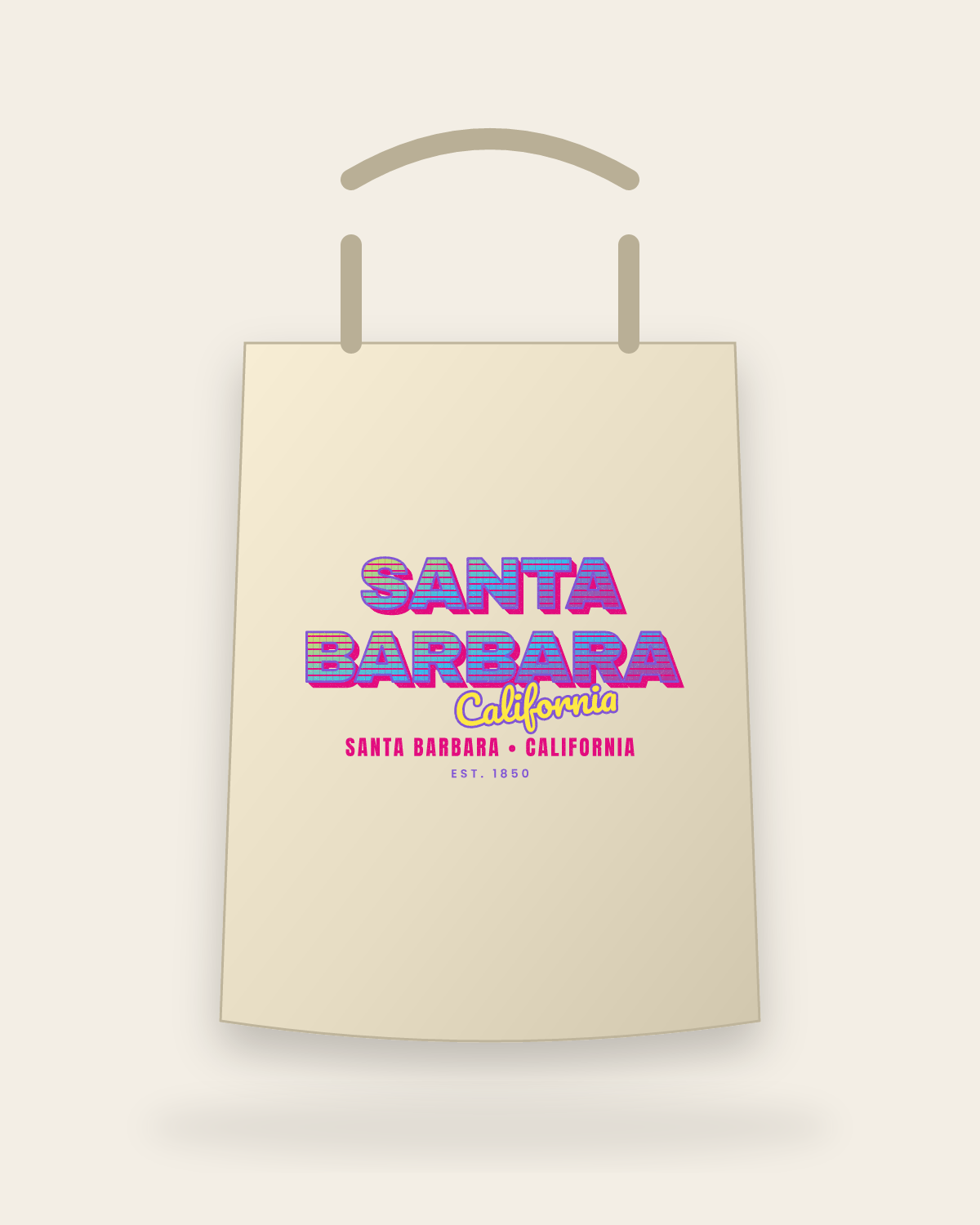 Santa Barbara Music TV Canvas Tote in Beige