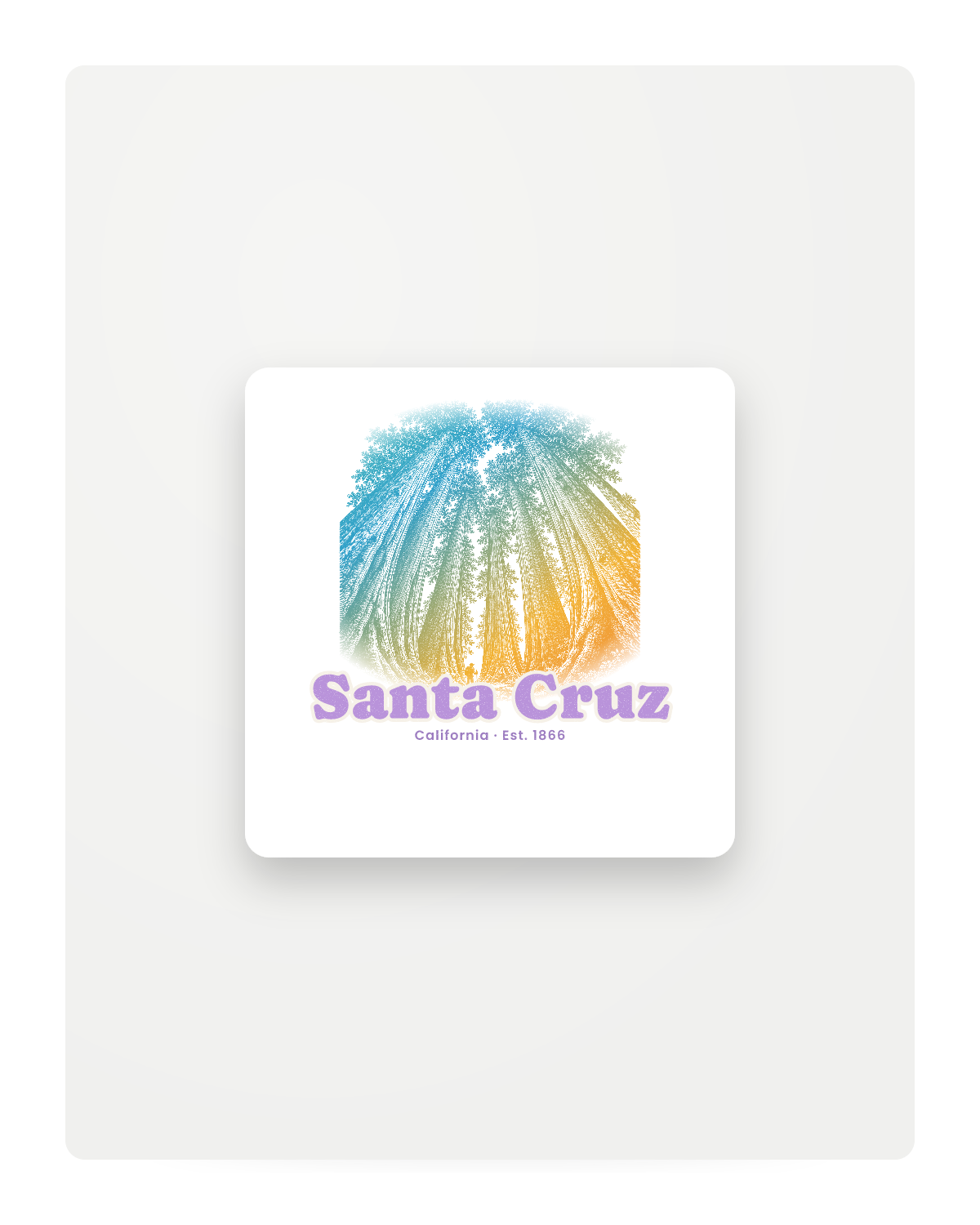 Santa Cruz Redwood Cathedral Fridge Magnet in White
