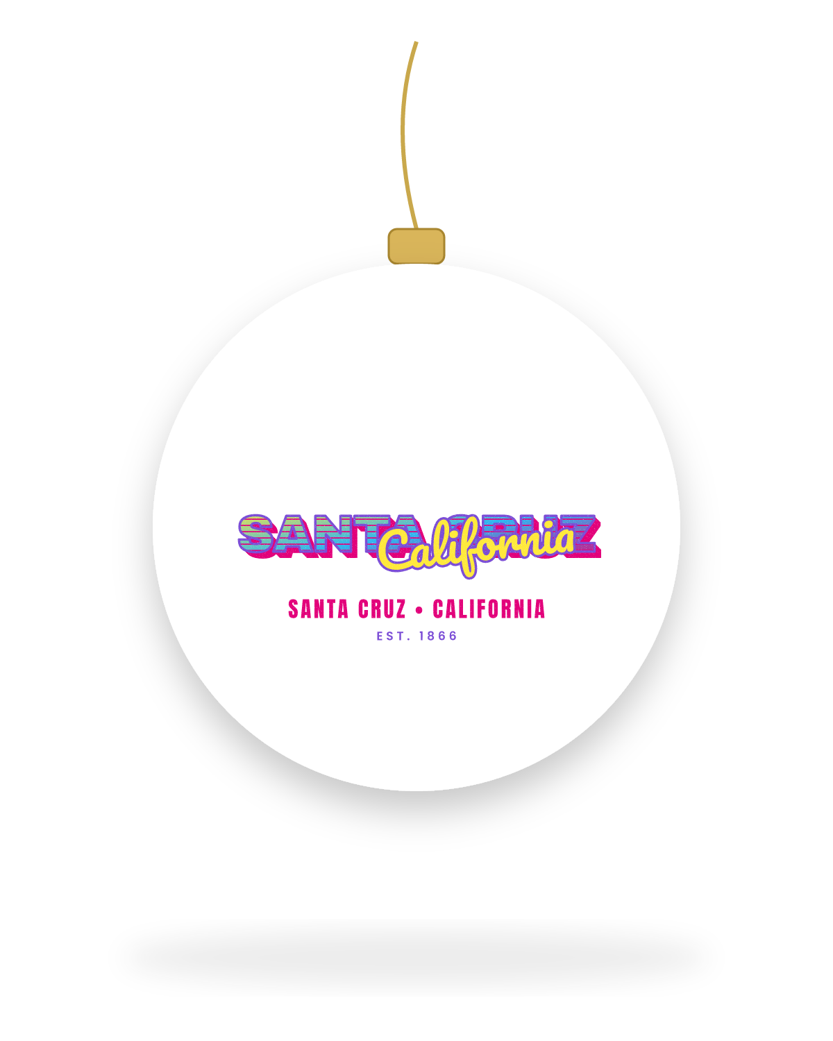 Santa Cruz Music TV Ceramic Ornament in White