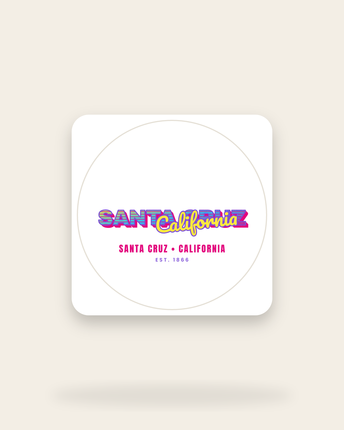 Santa Cruz Music TV Kiss-Cut Sticker in White