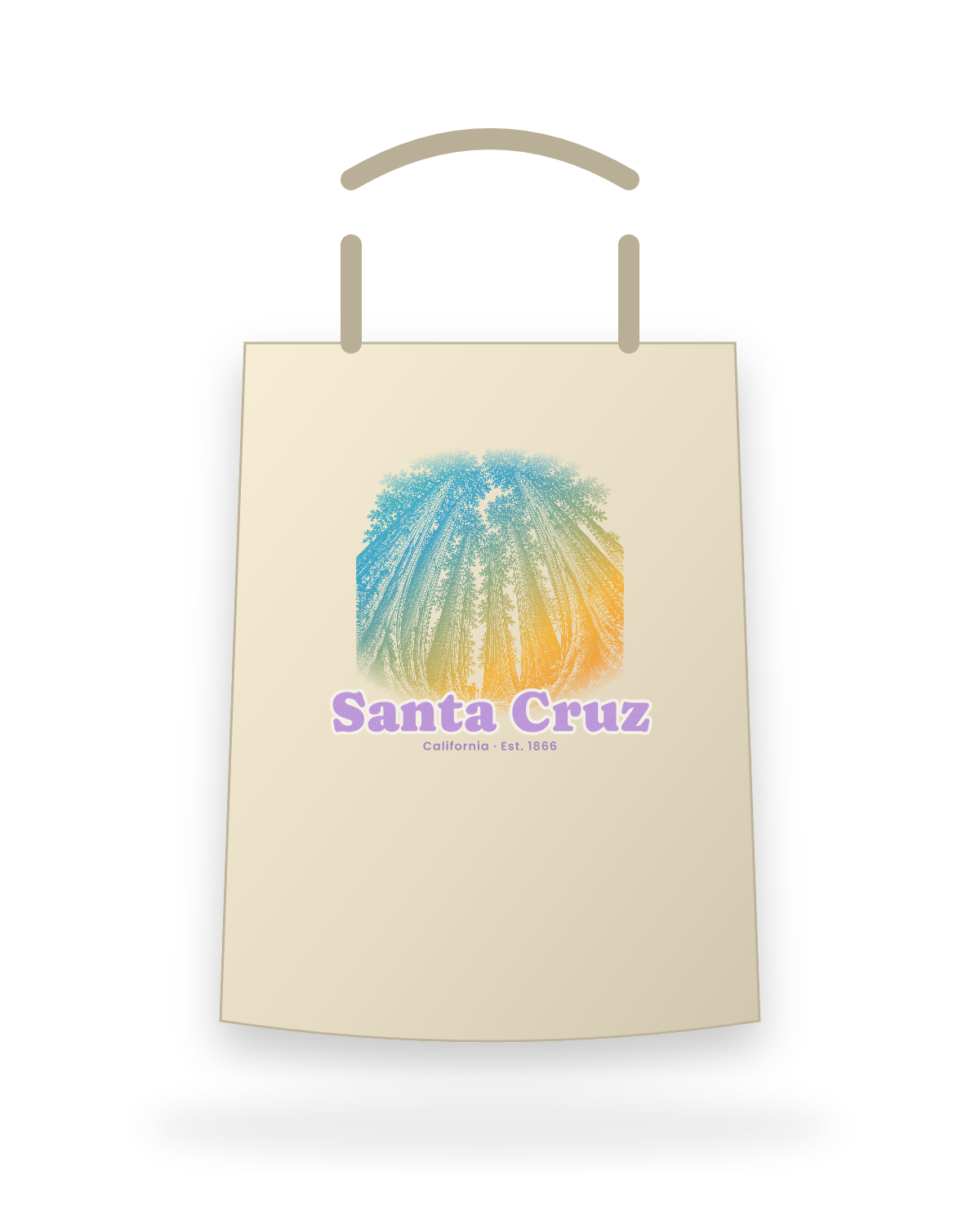 Santa Cruz Redwood Cathedral Canvas Tote in Beige
