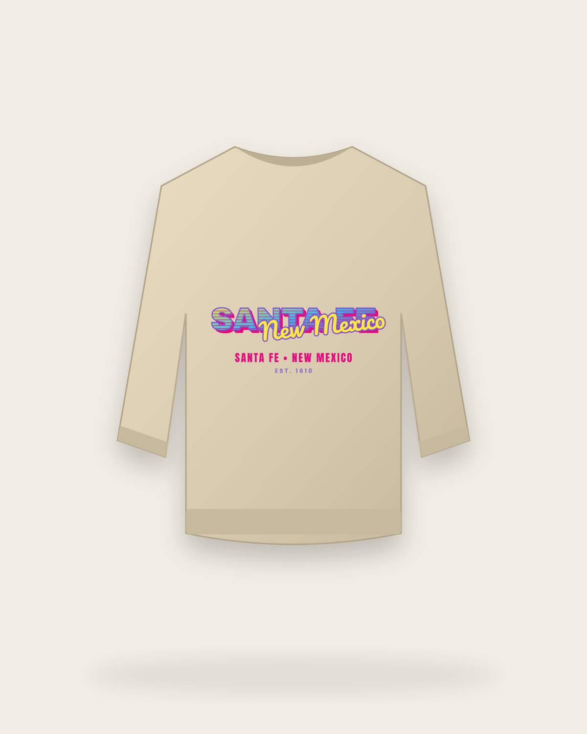 Santa Fe Music TV Crewneck Sweatshirt in Sand