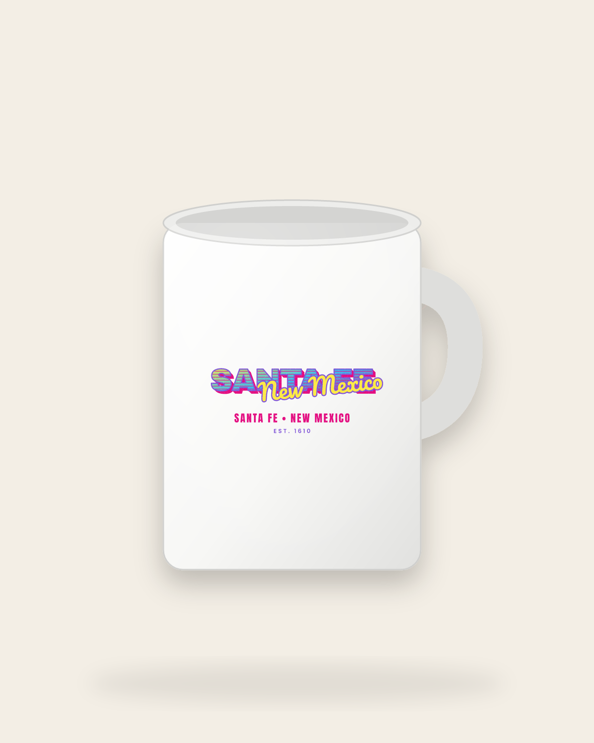 Santa Fe Music TV Ceramic Mug 15oz in White